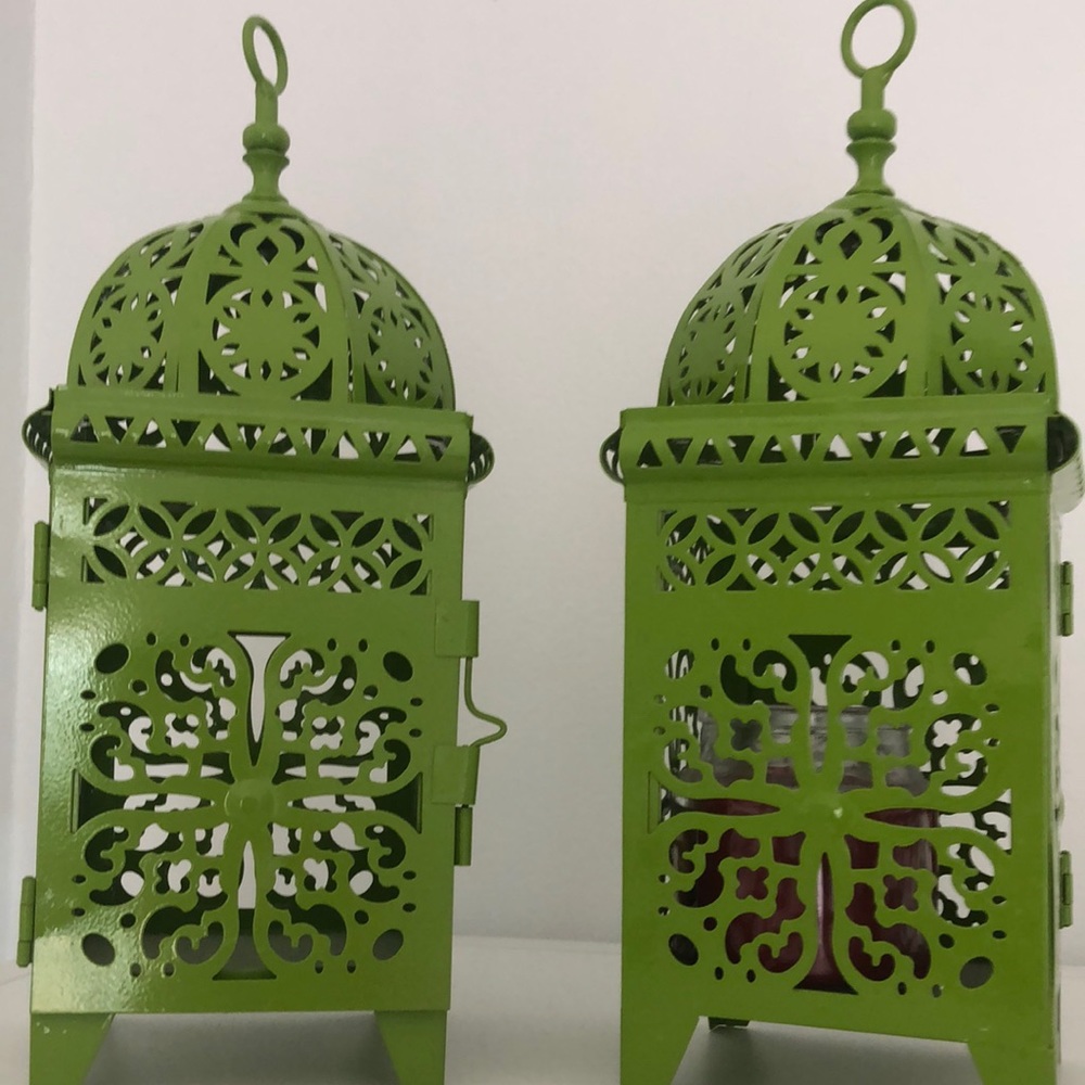 z gallery Lanterns pair of 2 in green